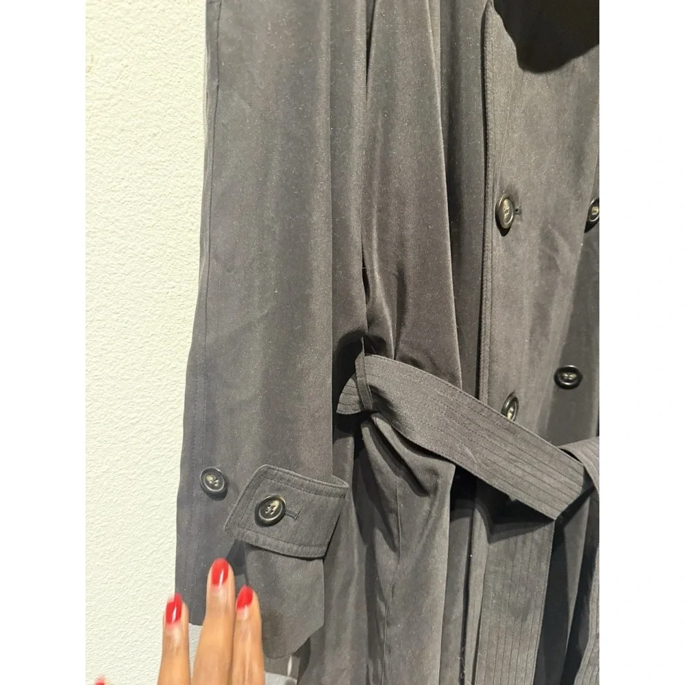Vintage 90s Chaps Ralph Lauren Mens 44L Microfiber Belted Trench‎ Coat Jacket
